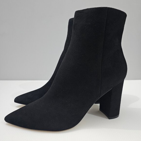 Marc Fisher Ulani Ankle Bootie Womens 10 Black Suede Block Heel Pointed Toe - Picture 15 of 15